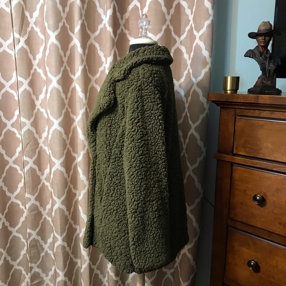 MISS LOOK ⚜️ Green Sherpa Jacket - Picture 3 of 8